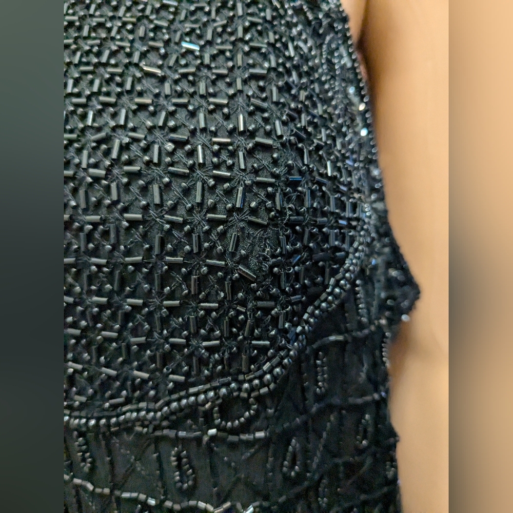 Black Beaded Tank by Papell Boutique Evening Large - Picture 14 of 15